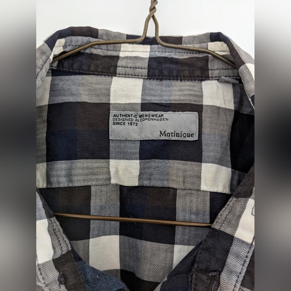 MatinQue checkered button down shirt Sz M - Picture 7 of 7